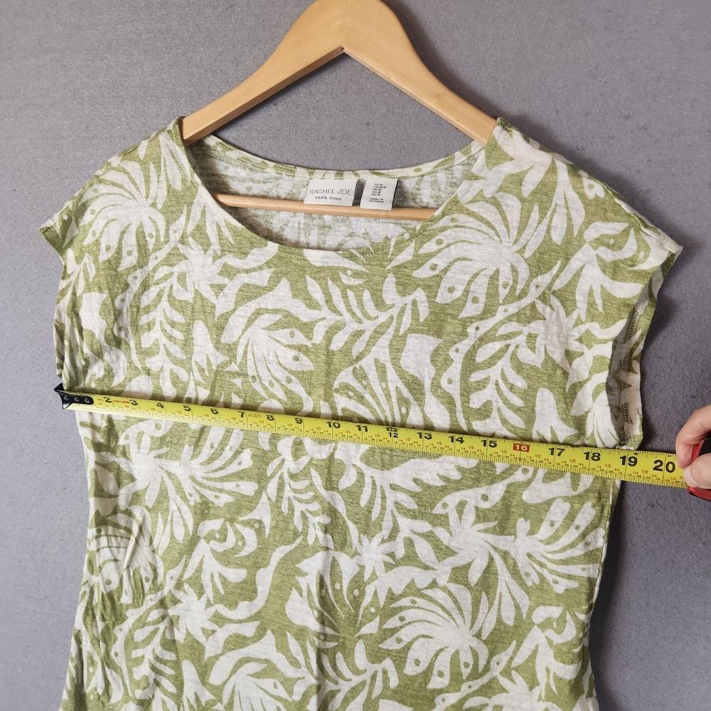 Rachel Zoe Lot Of 3 100% Linen Tropical Leaf Print Tops Size M-L Multicolor - Picture 10 of 16